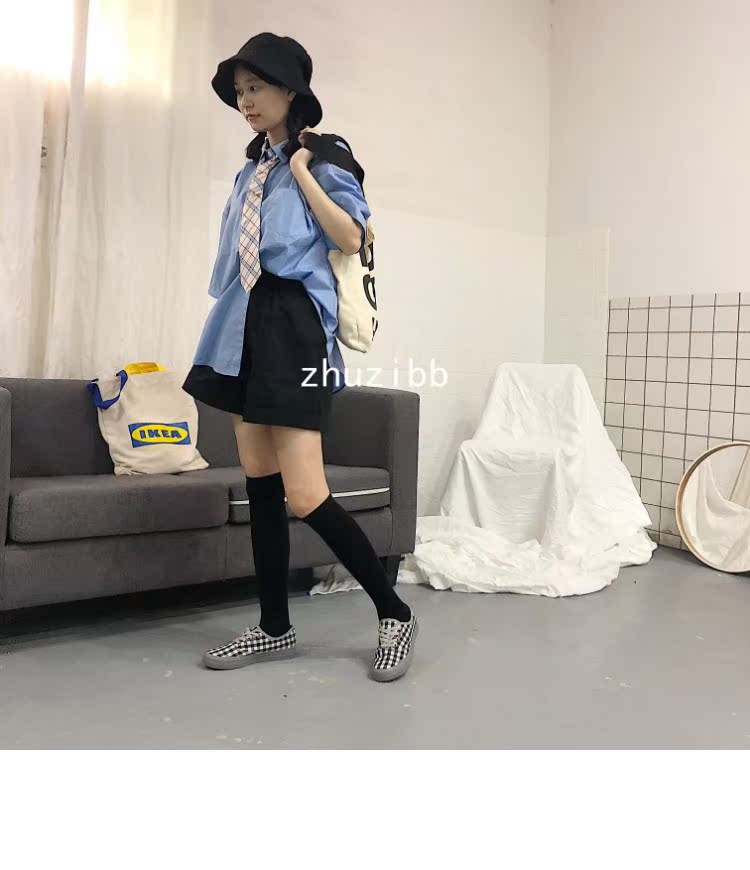 Hạt nhà giày ren-up giày vải Sinh viên Hàn Quốc Giày phong cách Harajuku nữ ulzzang giày kẻ sọc đen trắng giày sneaker