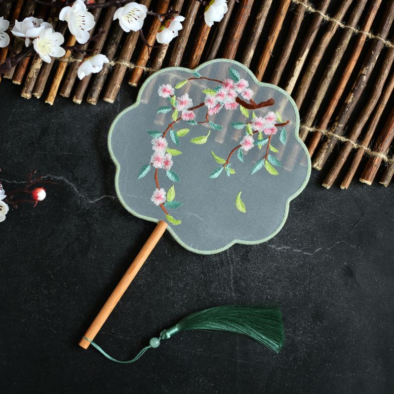 Hanfu fan ancient wind super-fairy flow Su group fan embroidery bifacial round fan fairy joy fan Chinese style Chinese wind wedding