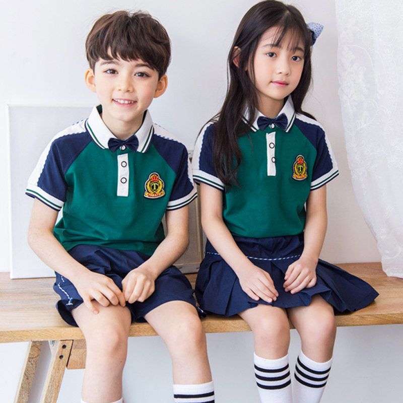 Primary school children's school uniforms Summer class uniforms in summer clothing Inlenfeng Wind graduation photos for children to play suit