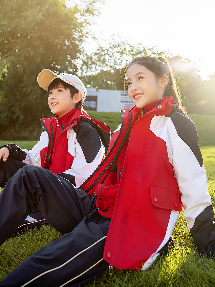 Kindergarten Garden Clothing Spring Autumn Winter Clothing Primary School Children School Uniforms Submachine Clothing Plus Suede Three Sets Children's School Uniform Suit