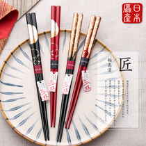 Japanese chopsticks household natural solid wood hotel high-end exquisite creative personality Japanese imported chopsticks gift box