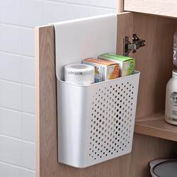Storage Rack on the Inside of the Kitchen Cabinet Door, Storage Box, Hook Behind the Door, Plastic Wrap Bag, Cabinet Door Hanging Basket, Magic Storage Rack