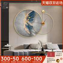 Modern simple living room decorating watchman with fashion creative hanging bell Nordic feather bluff art wall clock