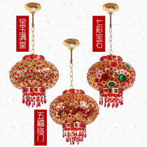 led lantern red lamp chandelier Chinese outdoor balcony indoor rotating Spring Festival housewarming decoration