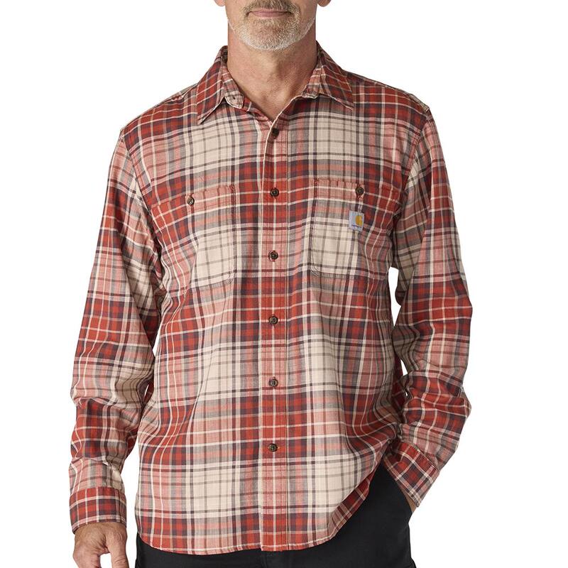 Carhartt Main Line 107014/107012 Lightweight Loose-Fitting Chambray Long-Sleeved Shirt Plaid Stripes Carhartt Main Line 107014/107012 Lightweight Loose-Fitting Chambray Long-Sleeved Shirt Plaid Stripes