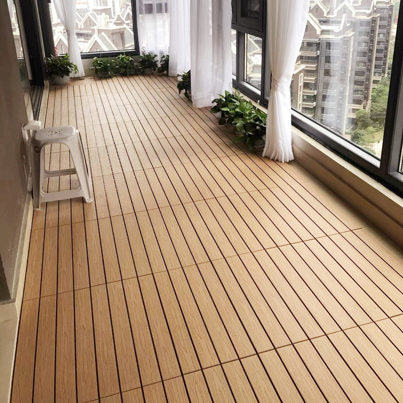 Plastic Wood Outdoor Embalming Wood Balcony Swimming Pool Lawn Terrace Garden Patio Outdoor Waterproof Solid Wood Splicing Floor Sticker