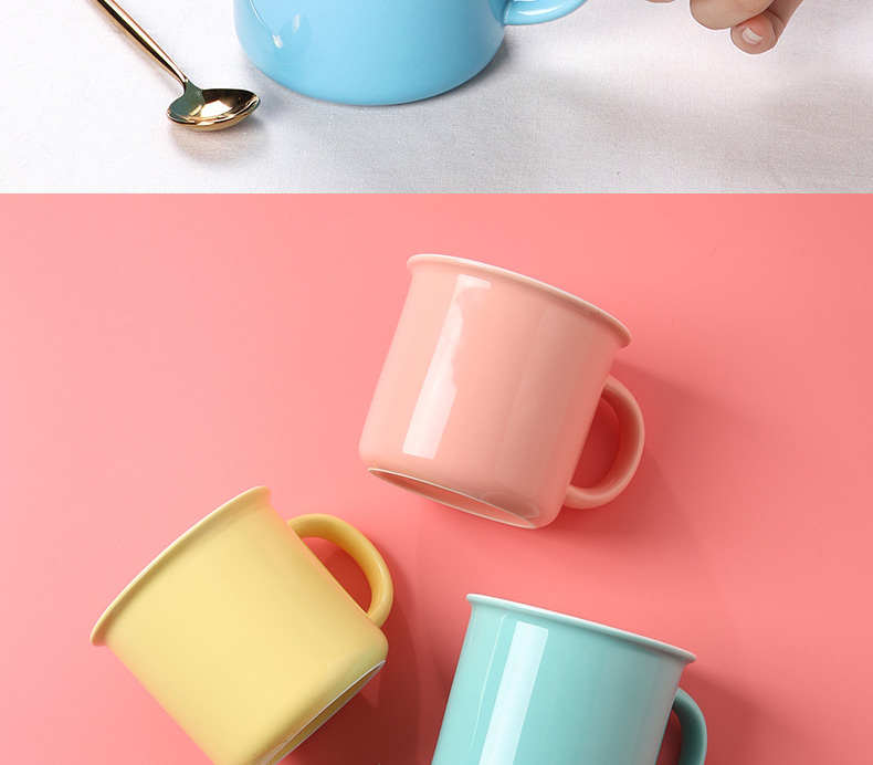 Ceramic keller creative household drinking water cup children couples cup move trend imitation enamel cup Nordic coffee cup