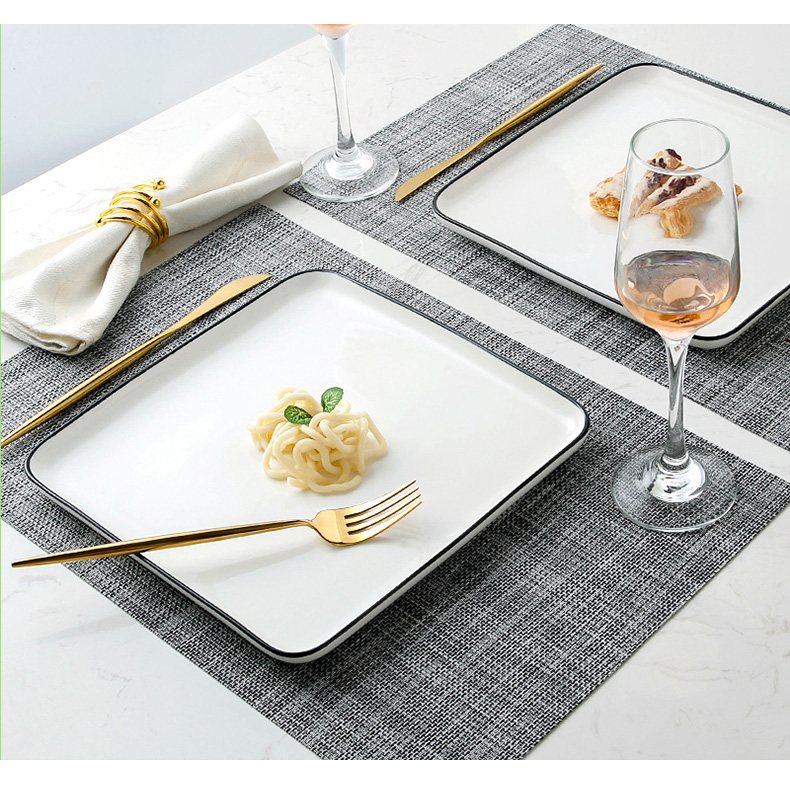 The Nordic steak knife and fork dish combination suit creative ceramic tableware household web celebrity food dish tray is western food dish
