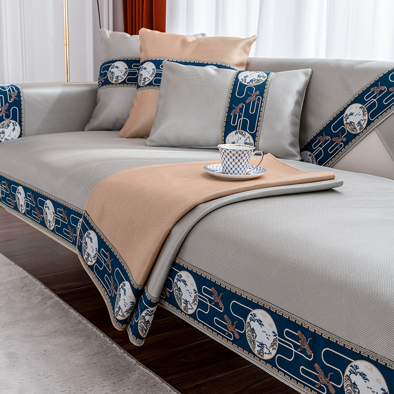 Summer Ice Silk Cool Mat Sofa Mat summer paragraph Vine Mat Cool Cushion New Chinese Solid Wood Red Wood Cover Washable Anti Slip-Taobao