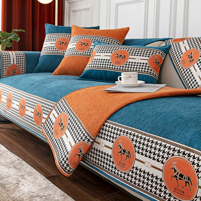 Sofa cushion four seasons of general anti-slip sofa cover cover cloth simple modern sofa backward towel red wood luxury