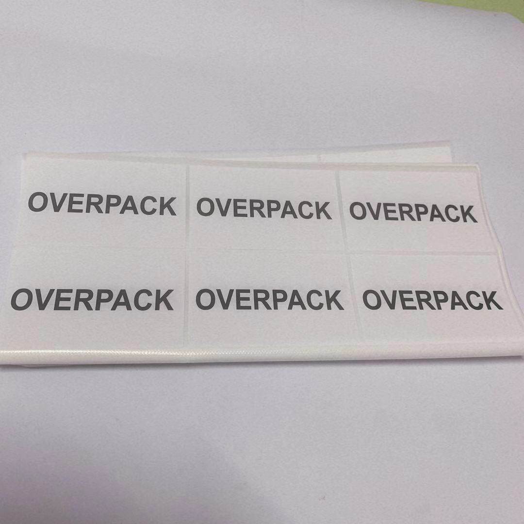 OVERpack synthetic packaging piece adhesive label glossy finish copper version paper 2nd floor transport mark sticker