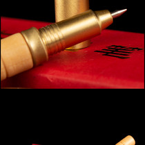 Peach wood precision brass Wenchang bamboo pen gel pen gift number one pen Wenchang pen is rising steadily