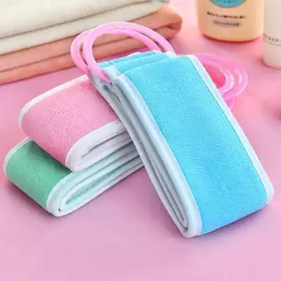 Long thickened bath towel two sided with plastic handle soli