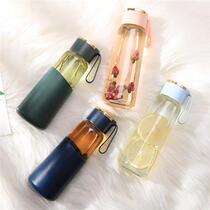 Portable glass water cup summer simple net red ins wind cute water bottle girl 2020 new trend high face value