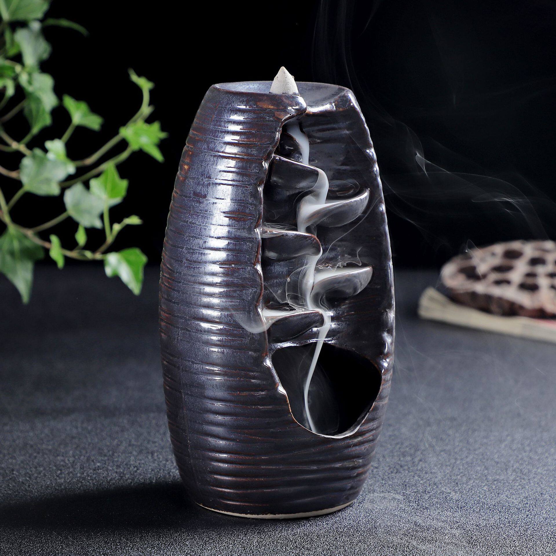 Керамическая благовола -горелка обратно водопад водопад водопад дымовой центр курильница   