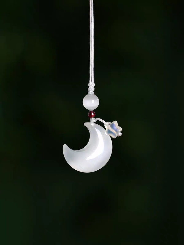 Star and Moon Pendant Cat's Eye Stone Safety Rope Cool Feeling White Moonlight Rich Lady Phone Chain Bag Key Chain Star and Moon Pendant Cat's Eye Stone Safety Rope Cool Feeling White Moonlight Rich Lady Phone Chain Bag Key Chain