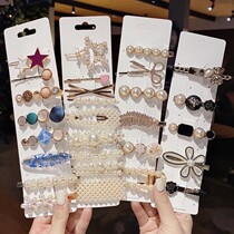 Pearl Hairpin Clip Liu Haifa Carnet Red 2021 New High-end Broken Hair Women Clip Headwear Hair Side Clip