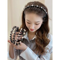 Broken Hair Finishing Hair Stirrup Nemesis Nets Red 2021 New Wash Face Headband Woman Pearl Press Hair Bale Hairpin