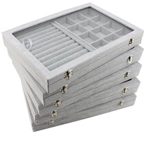 CUHK Ice Icing Velvet First Accessories Box Jewelry Box Ring Earrings Earrings Necklace Jade Necklace Jade Pendant Bracelet Containing Trays