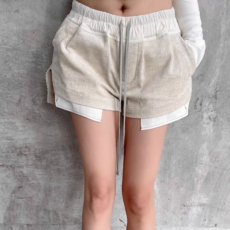 Void |   Rick Owens Ro 25 Autumn/Winter Off-White Corduroy Fogboxers Women's Boxing Shorts