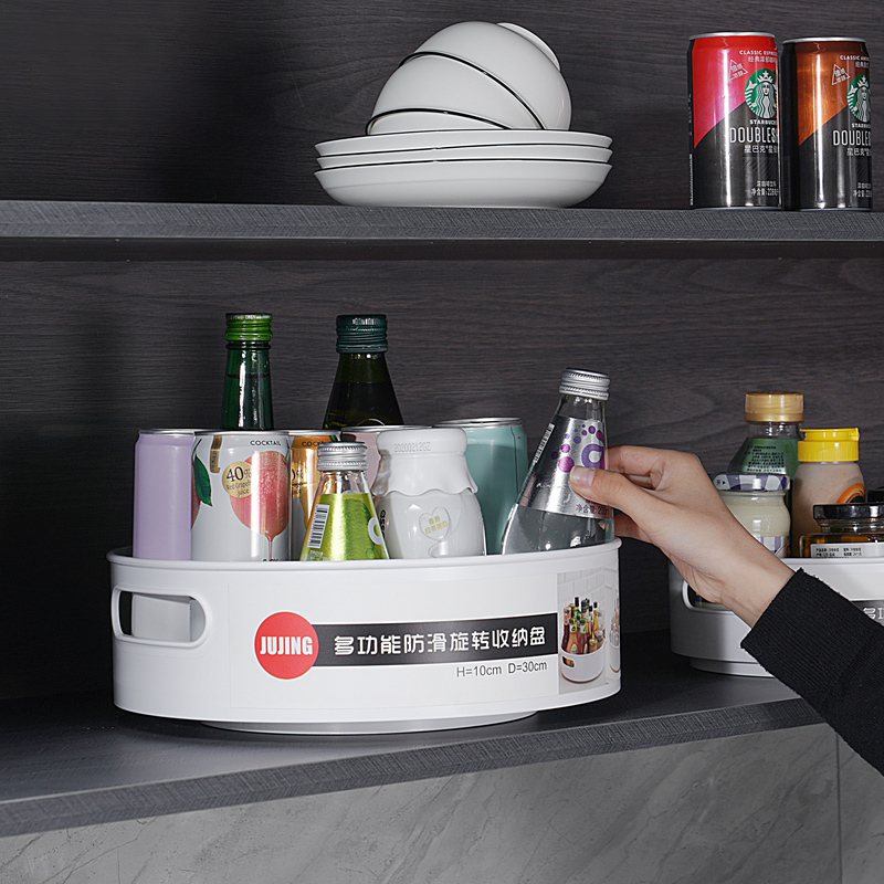 Kitchen rack countertop corner multifunctional triangular storage condiment rack rotary seasoning storage box