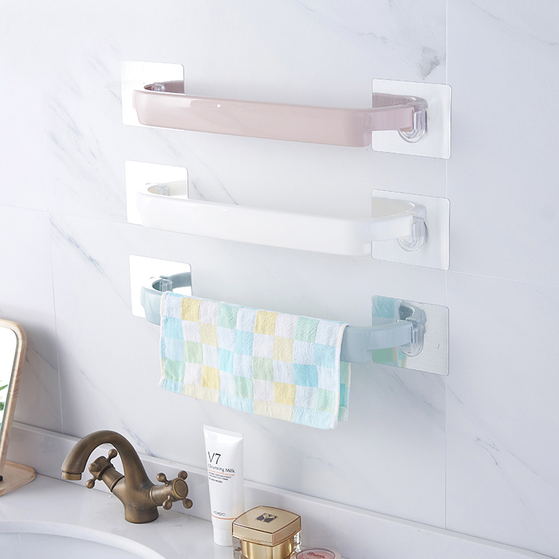 Bathroom free punch hanging towel rack powder room rack simple creative dormitory kitchen toilet artifact Nordic