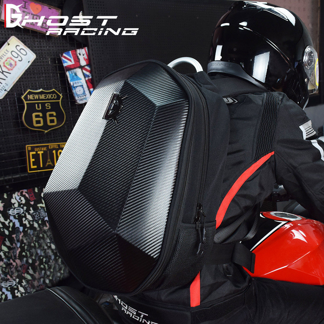 Locomotive Rider Computer Bag Locomotive Riding Double Shoulder Travel Safety Helmet Full Helmet Waterproof hard shell Shoulder Bag