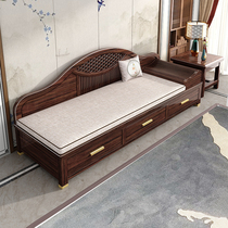 New Chinese style solid wood imperial concubine lounge chair Arhat couch Arhat bed Zen storage lazy sofa bed purple gold sandalwood small apartment