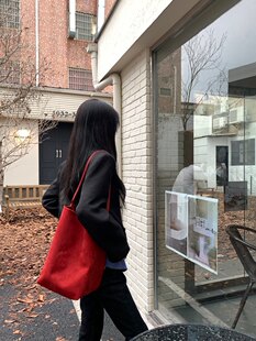 Корейский ленивый пакет пакет 2024 новинка зимний осеннний большой потенциал минималистский замша скраб дикий плечо ведро пакет