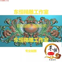 Scanned image of exquisite carvings European style vertical flower hanging flower components guard wooden door Roman stigma decals building materials RBW07