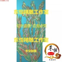 Finely carved relief stone carvings landscapes flowers and birds banana leaves flowers grass shadows wall plaques orchids banana PR123