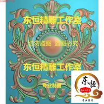 Scanned image of exquisite carvings European style vertical flower hanging flower components guard wooden door Roman stigma decals building materials RKL09