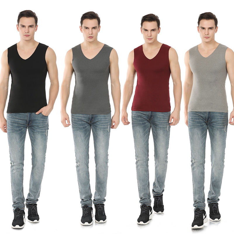 Mens cộng nhung ấm vest trẻ không bị kèm ngay nhung nóng đơn mảnh áo khoác mùa thu / mùa đông mỏng hai mặt đồ lót wearunderwear.