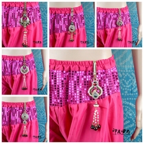 Indian wind import ethnic artisanal key buckle flower style inlaid color drill pendant with bell ringer keyring