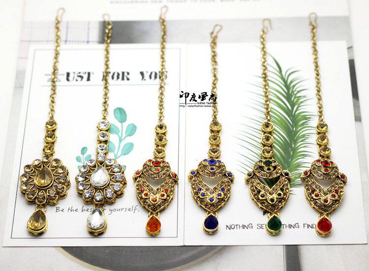 Indian Fashion Imported Eyebrow Pendant Forehead Teeka Bridal Headdress Diamond Indian Dance Belly Dance Jewelry