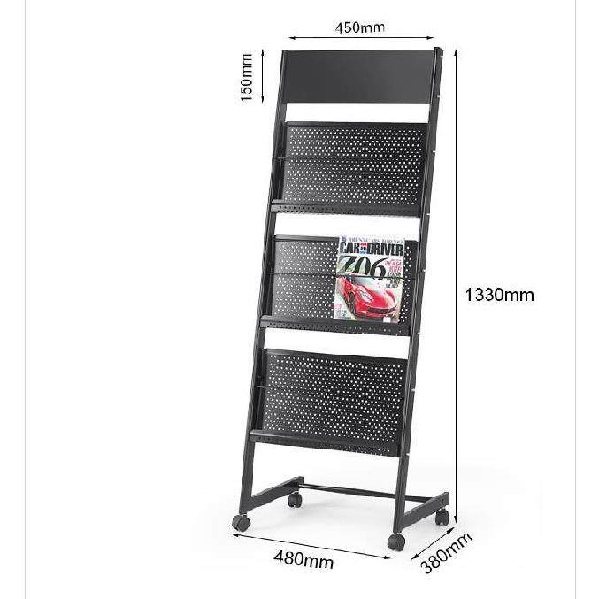 Floor-standing Brochure Bookshelf Company Desktop Magazine Product Rack Bank Household Chassis Information Net Iron Art Simple