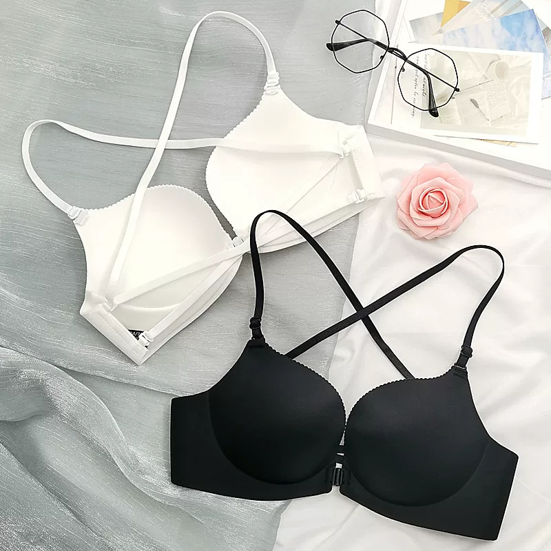 Wireless bra, push up bra, white summer thin bra top, beautiful back