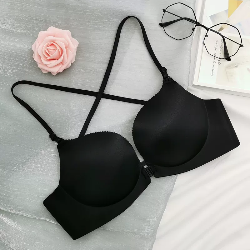 Wireless bra, push up bra, white summer thin bra top, beautiful back