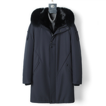  Nick suit mens mink liner whole mink leather grass jacket Parker suit mens over-the-knee long fur one-piece coat