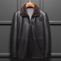 Winter mink coat men's mink haining leather men's mink liner lapel leather jacket fur thick coat