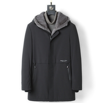  Nick suit mens mink liner whole mink leather grass dad suit Parker suit medium and long fur one-piece coat jacket