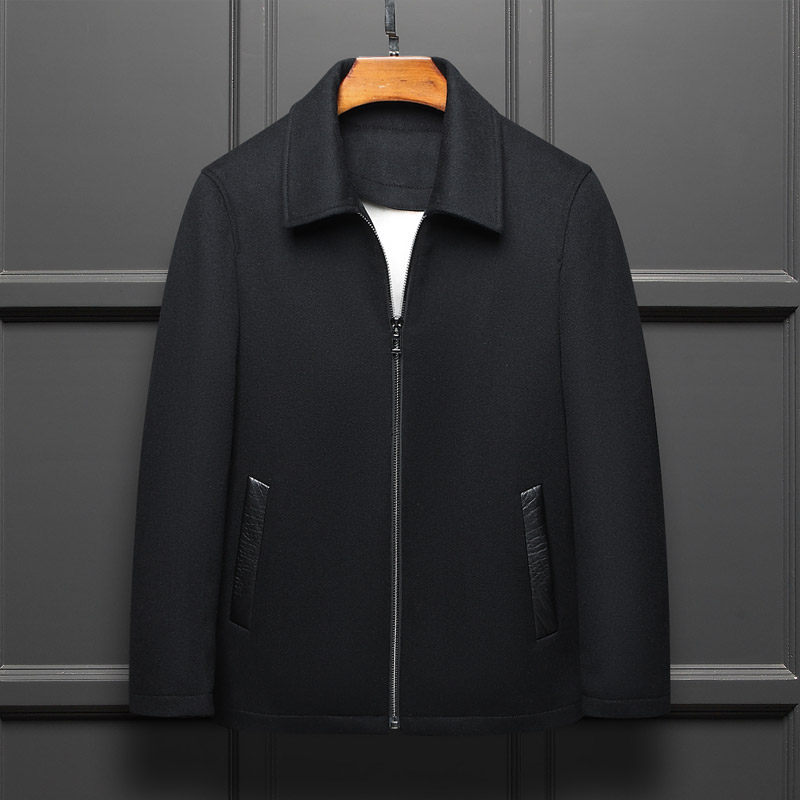 Pieker men's short middle-aged and elderly whole mink inner bile fur one-piece Nickel mink woolen coat jacket winter