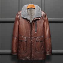 Haining Skin Overcome Men's Mink Whole Mink Liner Leather Coat Long Mink Coat Fur One Coat