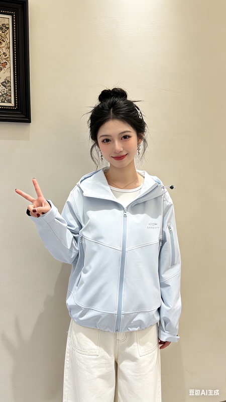 95102 Soft Shell Jacket Spring New Style Hooded Jacket Korean Style Loose Slimming Jacket Embroidered Casual Top