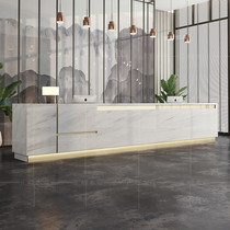Simple modern company front desk reception desk hotel high-end atmosphere welcome information desk cashier shop bar table