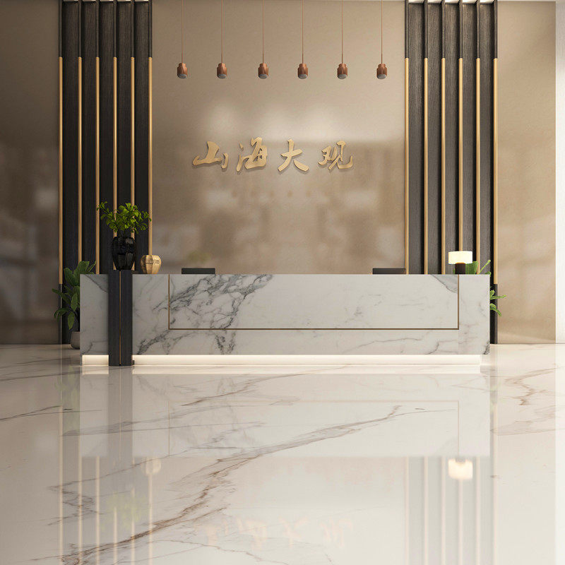 Atmosphere company front desk reception desk personality creative imitation stone pattern shop hotel cashier bar table baking paint customization
