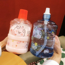 Net Red Bucket Cup Large Capacity Water Glass Girl Milk Tea Lady Cute With Straw Cup Grown-up 2020 New Tide Cups