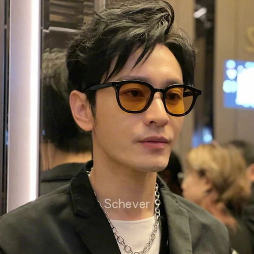 Желтые солнцезащитные очки, изысканный стиль, в корейском стиле, популярно в интернете