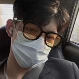 Желтые солнцезащитные очки, изысканный стиль, в корейском стиле, популярно в интернете