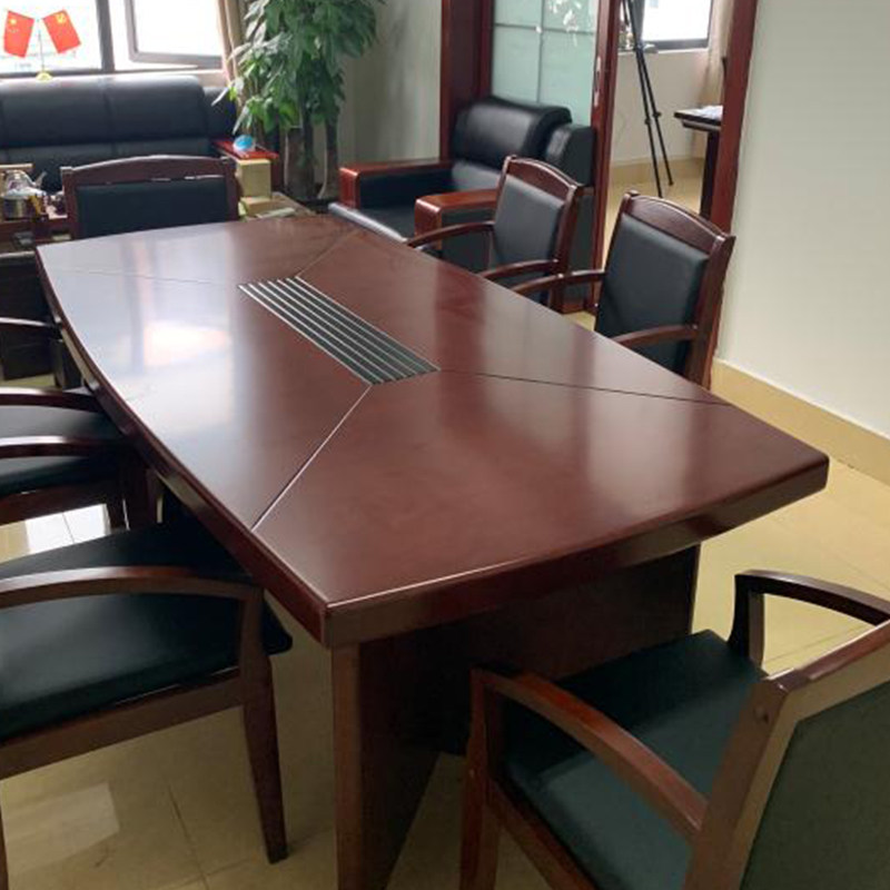Large office furniture conference table long table solid wood desk Chinese paint table and chair combination reception training table